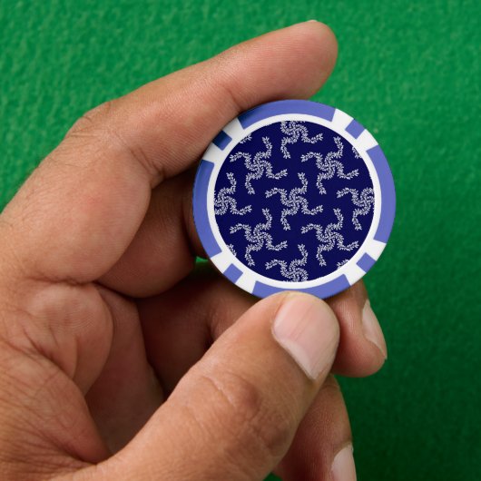 Kerstkrans Blauw, Kerst Decoratie, Kerstmis Poker Chips (Hand)
