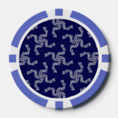 Kerstkrans Blauw, Kerst Decoratie, Kerstmis Poker Chips (Voorkant)
