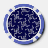 Kerstkrans Blauw, Kerst Decoratie, Kerstmis Poker Chips (Achterkant)
