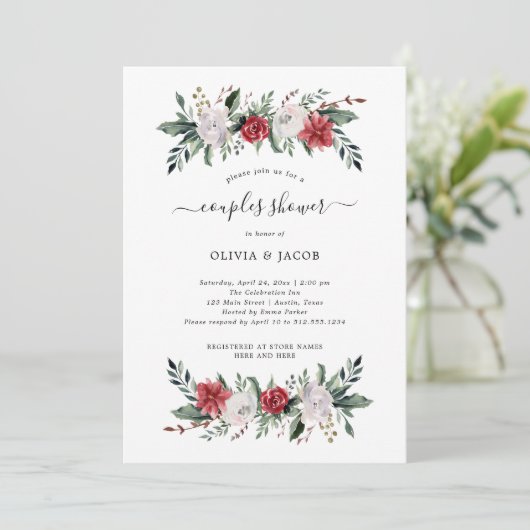 kerstkrans | Bloemenvakantie koppels douche Kaart (Staand voorkant)