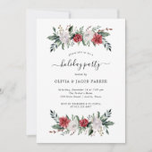 Kerstkrans | Bloemrijke feestelijke kerstparty Kaart (Voorkant)