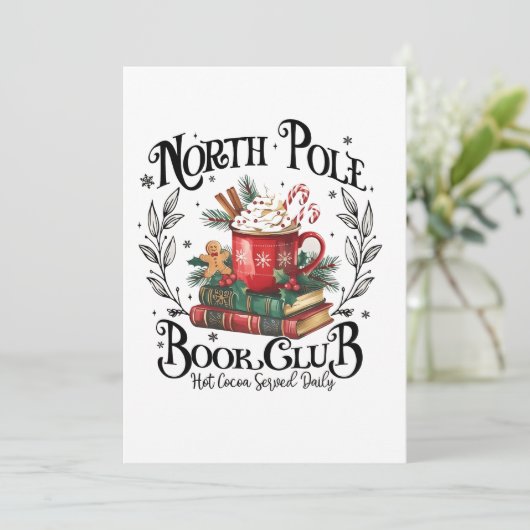 Kerstkrans Boekenclub Noordpool Heet Chocolade Ker Aankondiging (Staand voorkant)