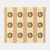Kerstkrans Brei Fleece Deken (Voorkant (Horizontaal))