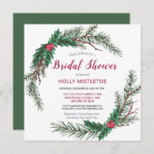 Kerstkrans Bruiloft Uitnodiging (Voorkant / Achterkant)