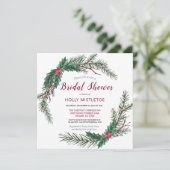 Kerstkrans Bruiloft Uitnodiging (Staand voorkant)