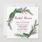 Kerstkrans Bruiloft Uitnodiging (Voorkant)