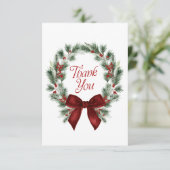 Kerstkrans Bruiloftfeest Dankkaart Bedankkaart (Staand voorkant)