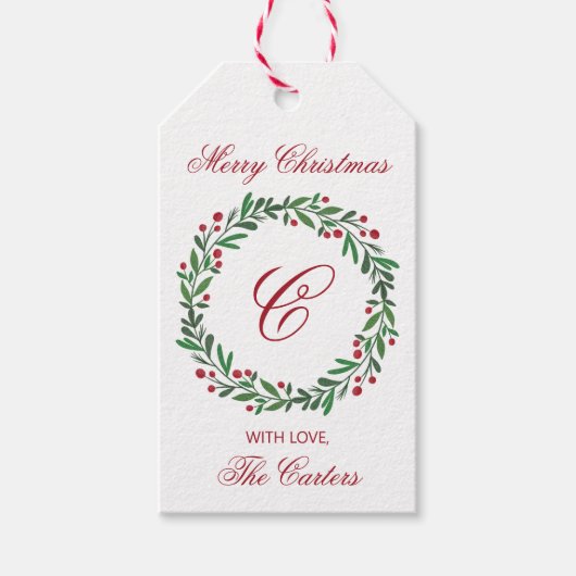 Kerstkrans Cadeaubijsluiter Cadeaulabel (Voorkant)
