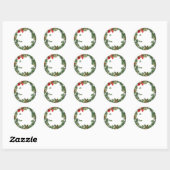 Kerstkrans cadeaukaartjes ronde sticker (Vel)