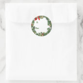 Kerstkrans cadeaukaartjes ronde sticker (Tas)