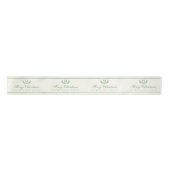 Kerstkrans Cadeaulint | Aangepaste Monogram Satijnen Lint (Voorkant)