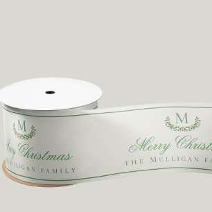 Kerstkrans Cadeaulint Aangepaste Monogram Satijnen Lint