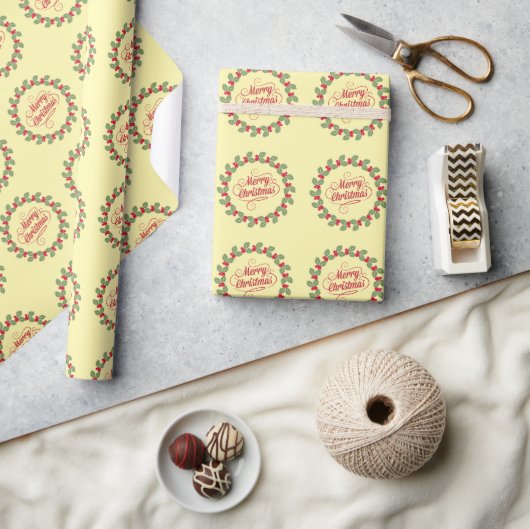 Kerstkrans Cadeaupapier (Crafts)