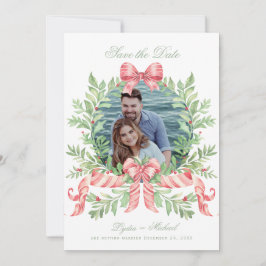 Kerstkrans Candy Cane Bow | Foto Save The Date
