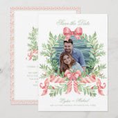 Kerstkrans Candy Cane Bow | Foto Save The Date (Voorkant / Achterkant)