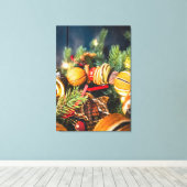 Kerstkrans Canvas Afdruk (Insitu (Houten vloer))