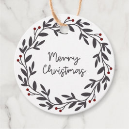 Kerstkrans Cirkels Gift Tags Bedankjes Labels