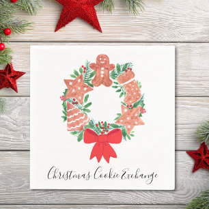 Kerstkrans Cookie Uitwisselingsfeest Servet