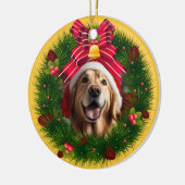 Kerstkrans Custom Dog Modern Schattige Huisdier Fo Keramisch Ornament (Links)
