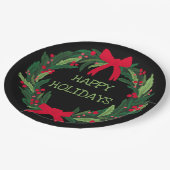 Kerstkrans CUSTOM Hand getrokken Vakantie Papieren Bordje (Gekanteld)