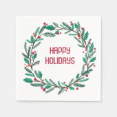 Kerstkrans CUSTOM Hand getrokken Vakantie Servet (Voorkant)