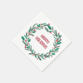 Kerstkrans CUSTOM Hand getrokken Vakantie Servet (Hoek)