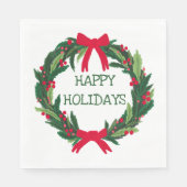 Kerstkrans CUSTOM Hand getrokken Vakantie Servet (Voorkant)