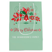 Kerstkrans decoratie met bel medium cadeauzakje (Achterkant)