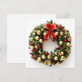 Kerstkrans decoratieve kerstkaart (Voorkant / Achterkant)