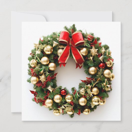Kerstkrans decoratieve kerstkaart (Voorkant)
