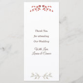 Kerstkrans Dennengewas Bes Sneeuwvlok Bruiloftsmen Menu (Achterkant)