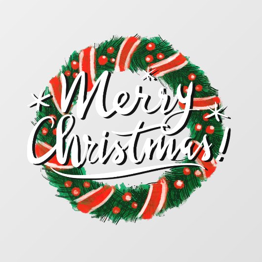 Kerstkrans deur bord venster sticker (Vel)