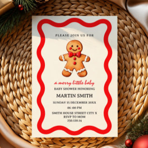 Kerstkrans een vrolijke baby shower uitnodiging