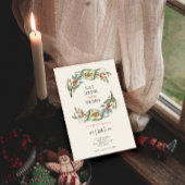 Kerstkrans Eet Drink & Wees Vrolijk Partij Kaart