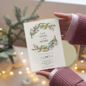 Kerstkrans Eet Drink & Wees Vrolijk Partij Kaart