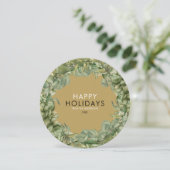 Kerstkrans Elegant Goud Modern Typografisch Feestdagenkaart (Staand voorkant)