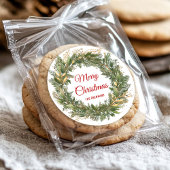 Kerstkrans Elegante feestelijke vakantie Ronde Sticker