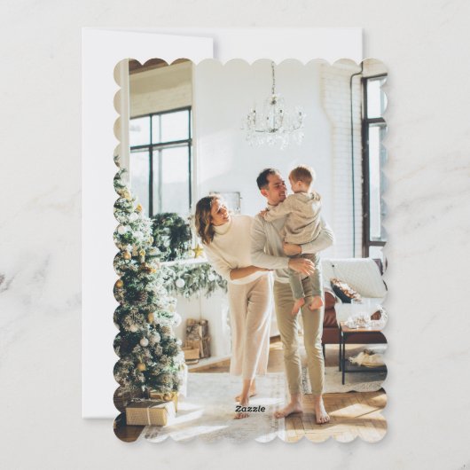 Kerstkrans Elegante foto Feestdagenkaart (Achterkant)