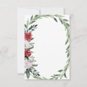 kerstkrans | Elegante vakantie bruiloft entree RSVP Kaartje (Achterkant)