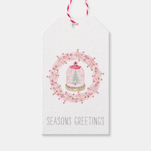 Kerstkrans en boom sticker cadeaulabel (Voorkant)
