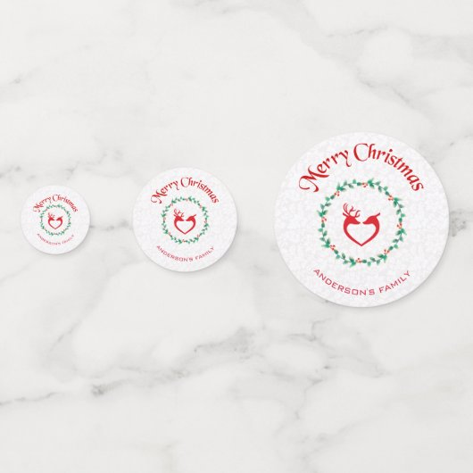 Kerstkrans en herten confetti (Voorkanten)