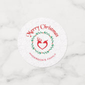 Kerstkrans en herten confetti (Kleine voorkant)