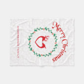 Kerstkrans en herten fleece deken (Voorkant (Horizontaal))