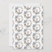 Kerstkrans en monogram foto feestdagenkaart (Achterkant)