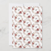 Kerstkrans en monogram foto rood feestdagenkaart (Achterkant)