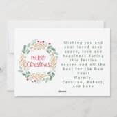 Kerstkrans en script | Vrolijk kerstfeest Feestdagenkaart (Achterkant)