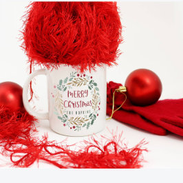 Kerstkrans en script | Vrolijk kerstfeest Koffiemok