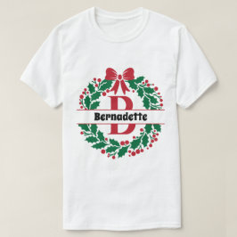 Kerstkrans Familie Bijpassende Naam letter B T-shirt