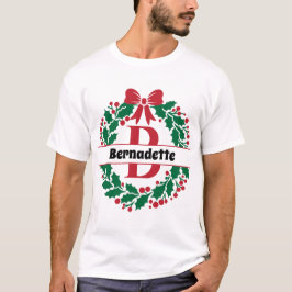 Kerstkrans Familie Bijpassende Naam letter B T-shirt