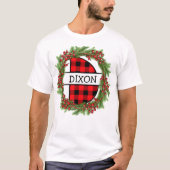 Kerstkrans Familie Bijpassende Naam letter D T-shirt (Voorkant)